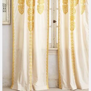 Anthropologie Marrakech gold curtain
